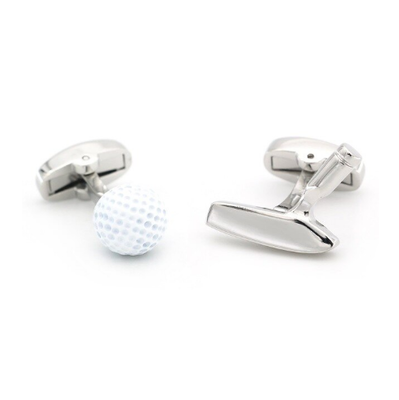 Manžetové gombíky golfová loptička a čepeľ golfové palice